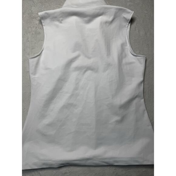 Sailor Sailor Sleeveless White 1/4 Zip Pink Bamboo Trim UPF 50+ Performance NWT - Picture 3 of 12